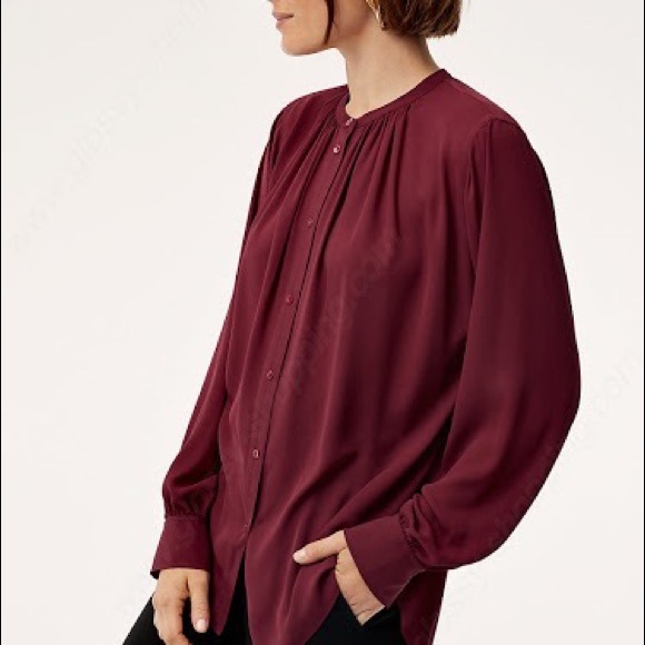 Aritzia Gene Blouse in Barolo - Picture 2 of 4